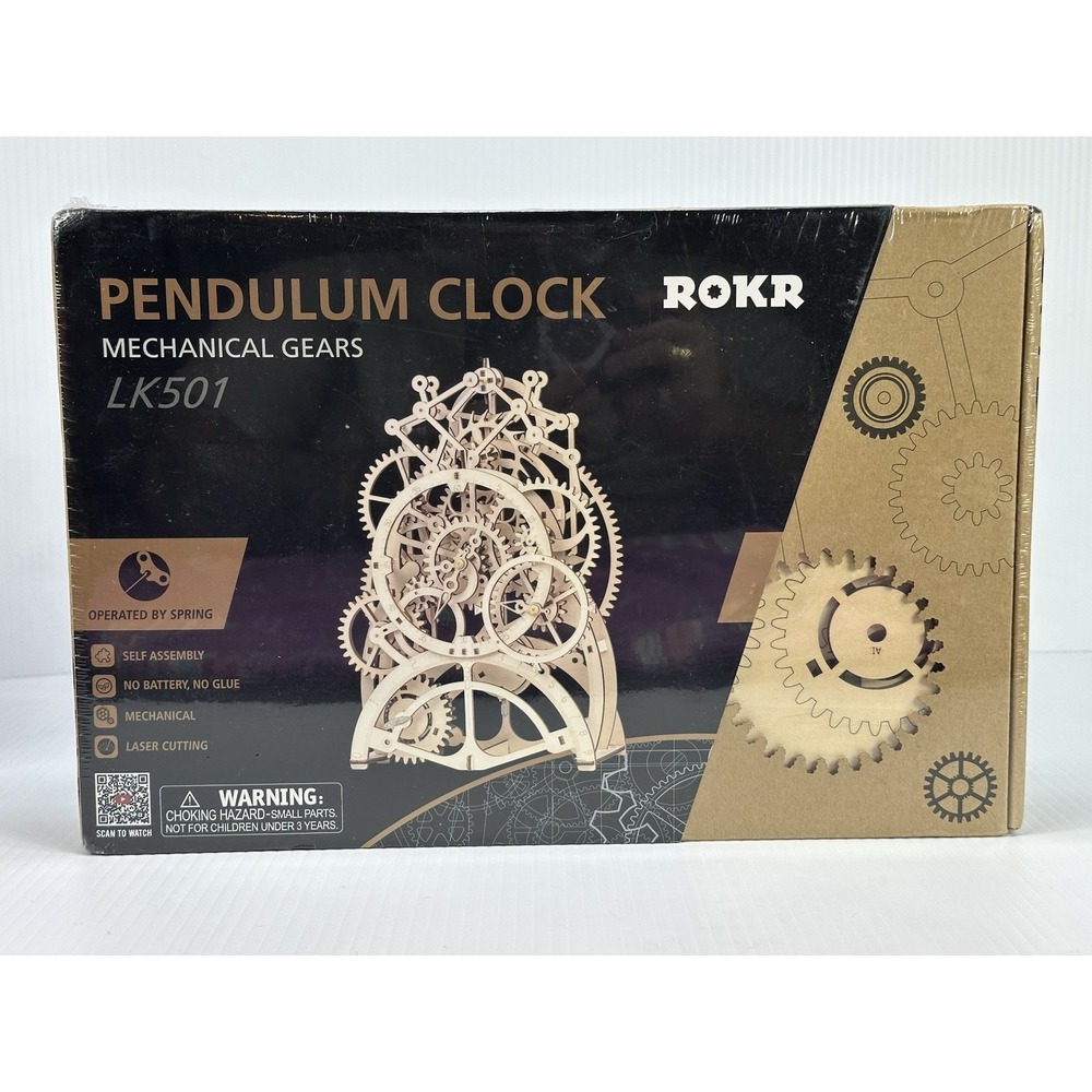 Rokr‎ Mechanical Gears 3D Puzzle Pendulum Clock LK501 Brand New Sealed Box